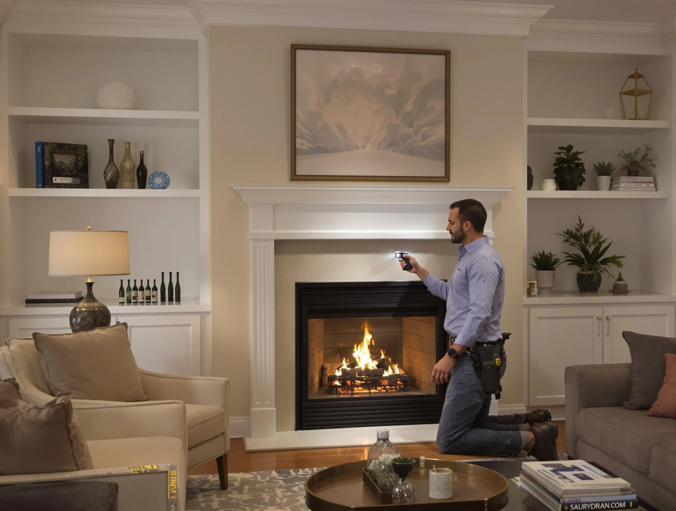 West Valley City Chimney Sweep conducting a fireplace safety inspection in West Valley City, UT