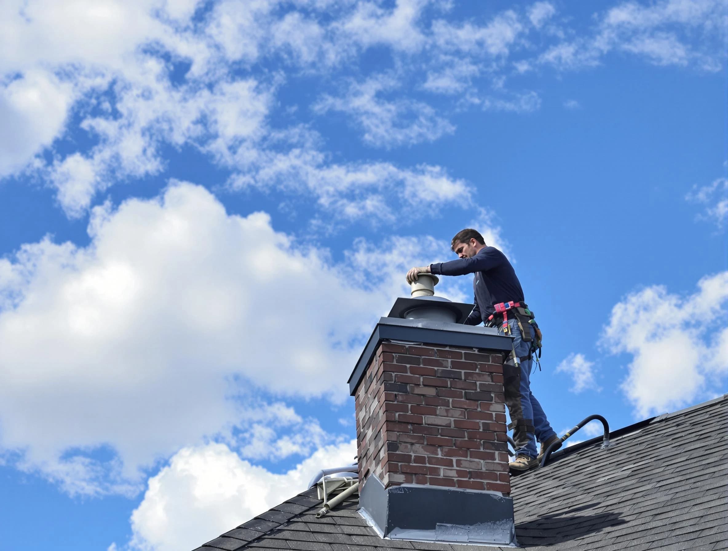 West Valley City Chimney Sweep installing a sturdy chimney cap in West Valley City, UT