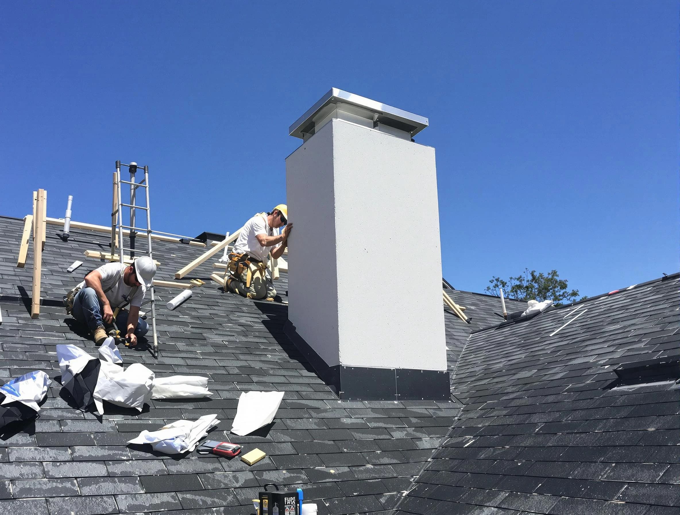 West Valley City Chimney Sweep crew installing a new chimney in West Valley City, UT