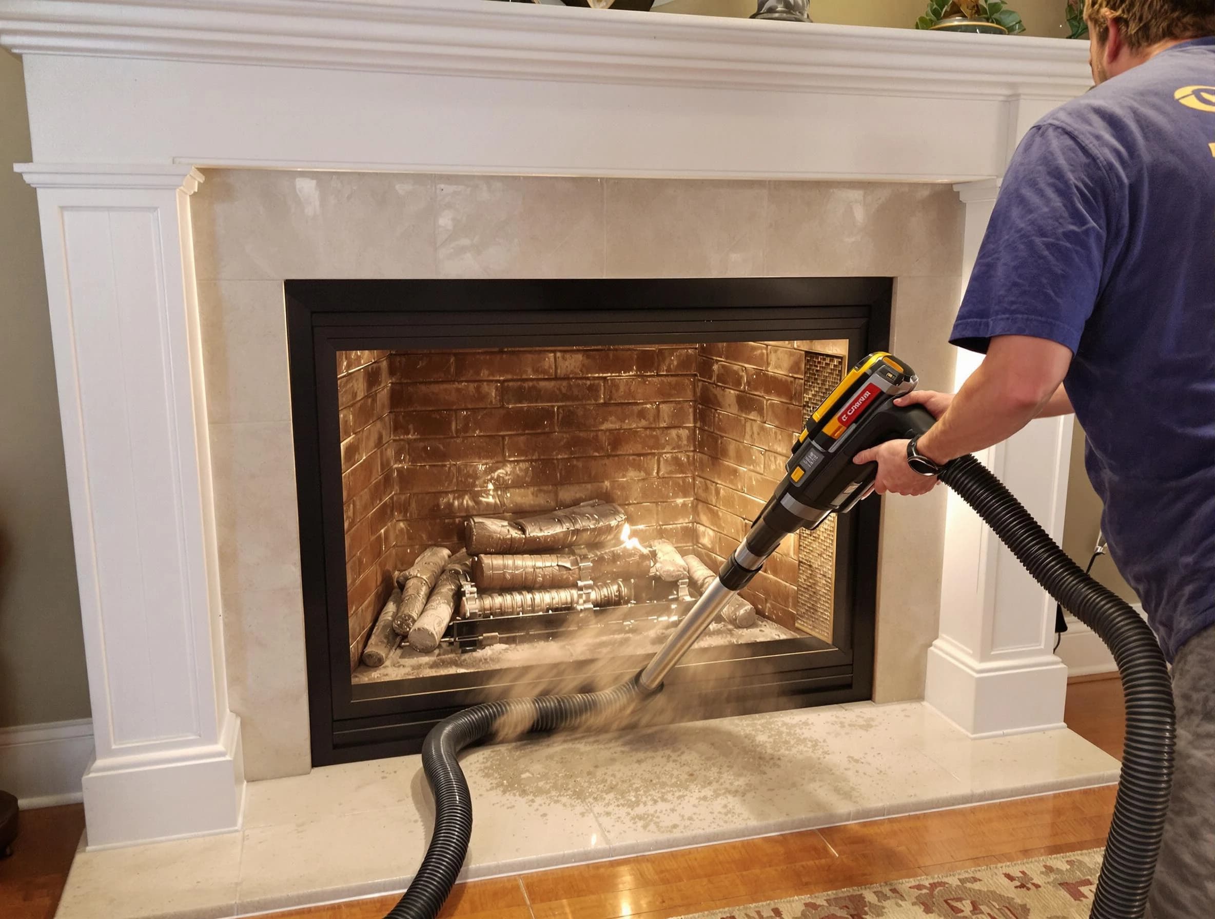 Fireplace cleaning performed by West Valley City Chimney Sweep in West Valley City, UT